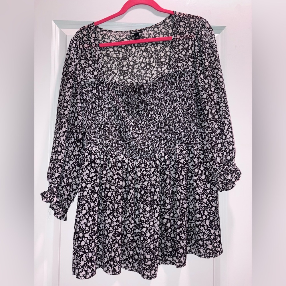 Torrid Floral Print Babydoll Top